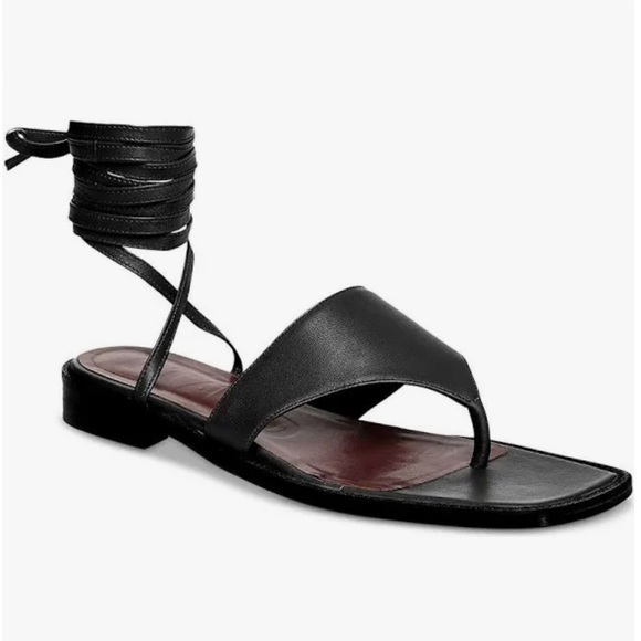 Staud Alexandre Lace Up Leather Gladiator Sandal US 9/9.5 EUR 40 Black - Picture 3 of 11